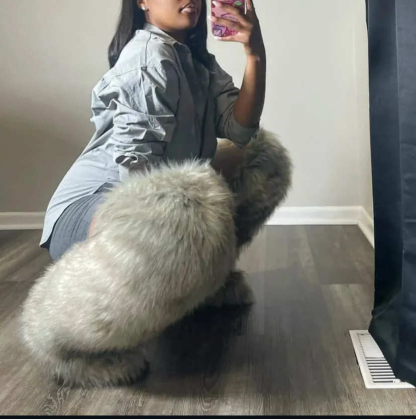 Women's High Winter New Fox Fur Snow Boots