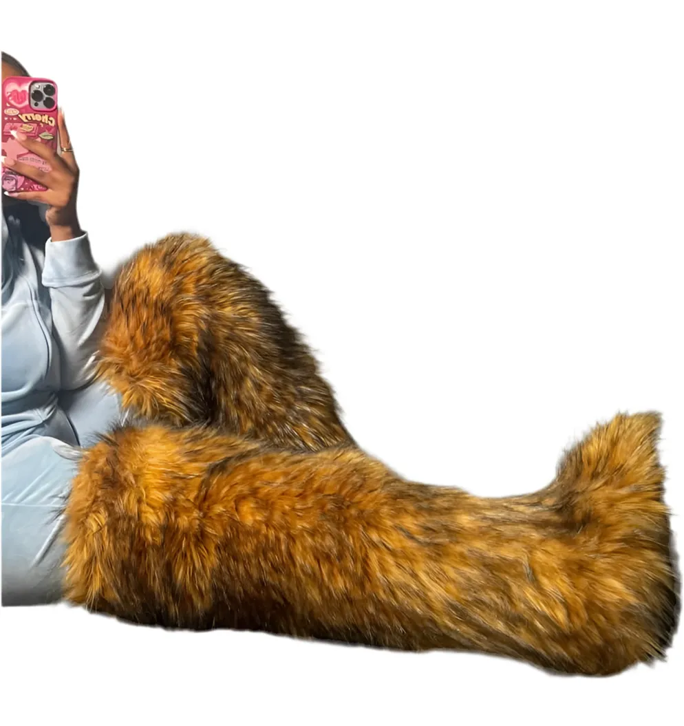 Women's High Winter New Fox Fur Snow Boots