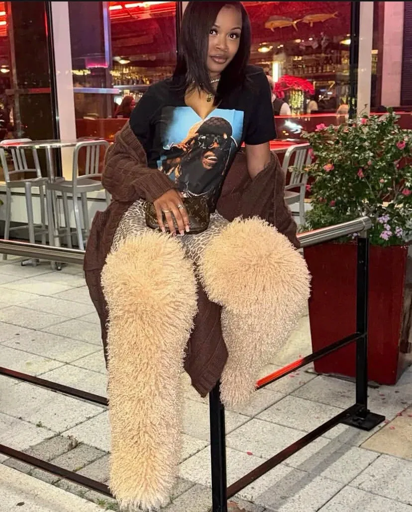 Women's High Winter New Fox Fur Snow Boots