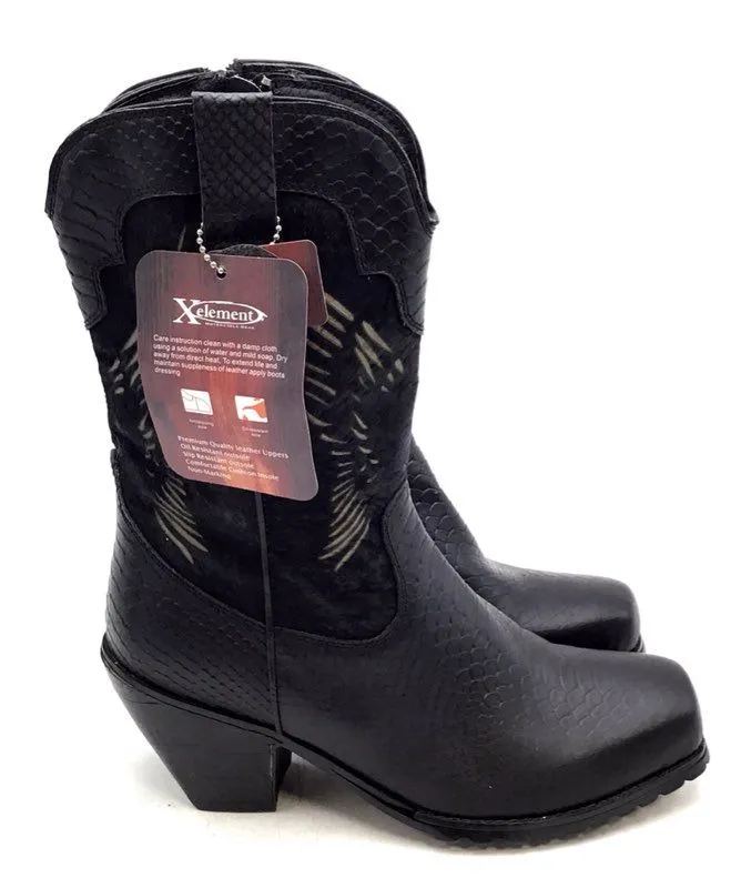 Xelement Men's Black Cowboy Western Boots - Size 8.5