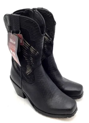 Xelement Men's Black Cowboy Western Boots - Size 8.5