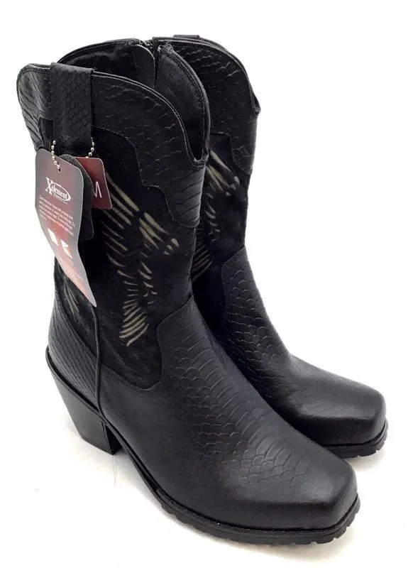 Xelement Men's Black Cowboy Western Boots - Size 8.5
