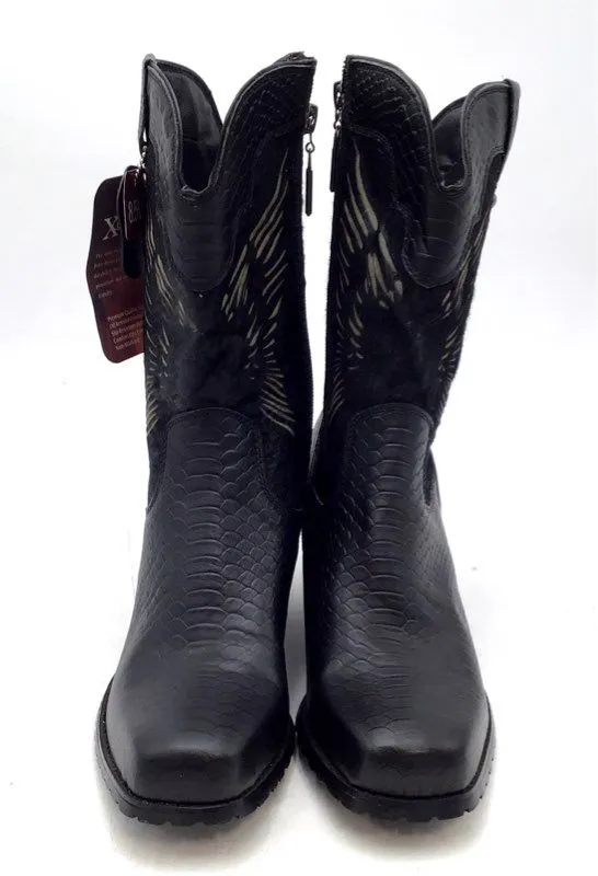 Xelement Men's Black Cowboy Western Boots - Size 8.5